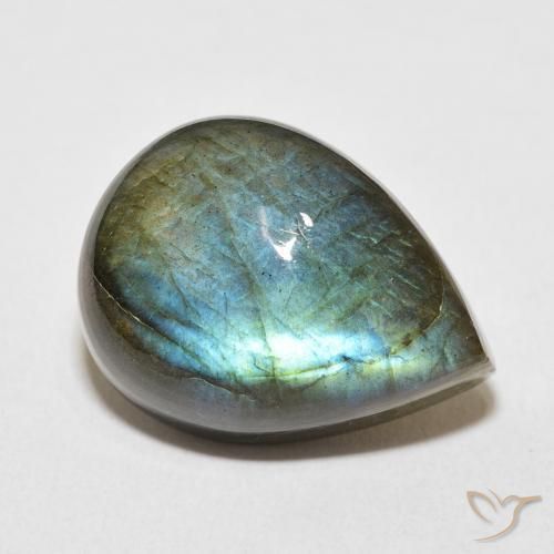 18.54ct Natürlicher Mehrfarbig Labradorit, Birnenform, Lichtdurchlässig