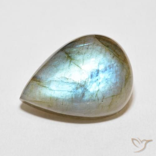 17.88ct Natürlicher Mehrfarbig Labradorit, Birnenform, Lichtdurchlässig