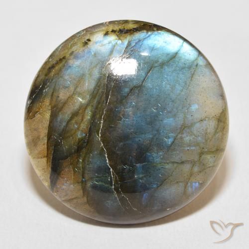 32.38ct Natürlicher Mehrfarbig Labradorit, Runden, Lichtdurchlässig