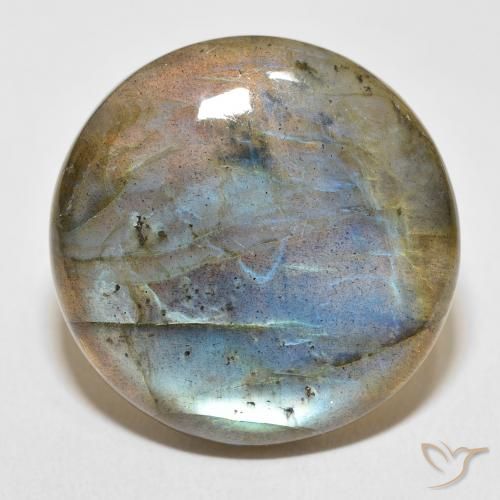 34.40ct Natürlicher Mehrfarbig Labradorit, Runden, Lichtdurchlässig