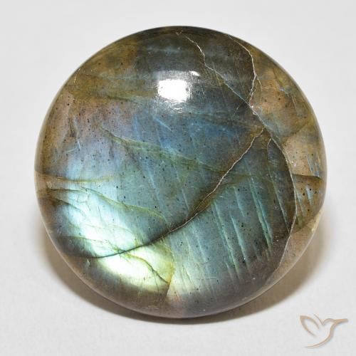 33.59ct Natürlicher Mehrfarbig Labradorit, Runden, Lichtdurchlässig