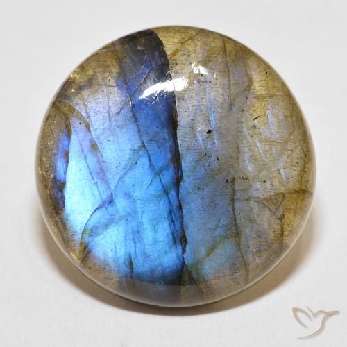 33.60ct Natürlicher Mehrfarbig Labradorit, Runden, Lichtdurchlässig