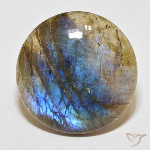 28.95ct Natürlicher Mehrfarbig Labradorit, Runden, Lichtdurchlässig