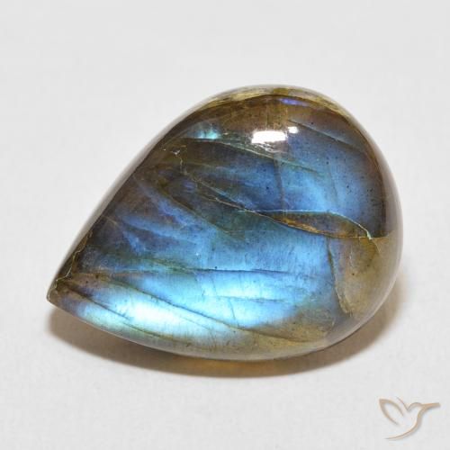 14.43ct Natürlicher Mehrfarbig Labradorit, Birnenform, Lichtdurchlässig