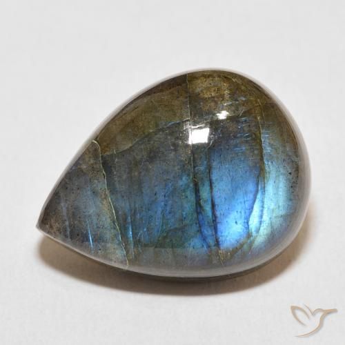 17.96ct Natürlicher Mehrfarbig Labradorit, Birnenform, Lichtdurchlässig