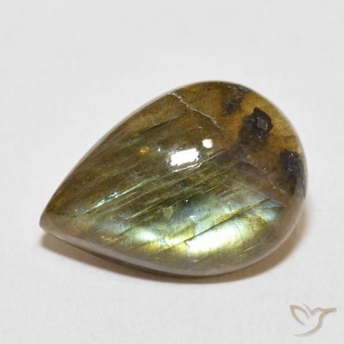 9.98ct Natürlicher Mehrfarbig Labradorit, Birnenform, Lichtdurchlässig