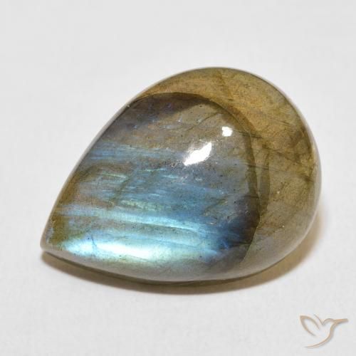 13.87ct Natürlicher Mehrfarbig Labradorit, Birnenform, Lichtdurchlässig