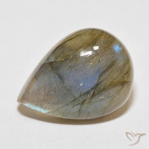 14.17ct Natürlicher Mehrfarbig Labradorit, Birnenform, Lichtdurchlässig