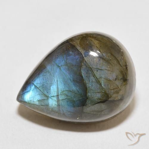 19.61ct Natürlicher Mehrfarbig Labradorit, Birnenform, Lichtdurchlässig