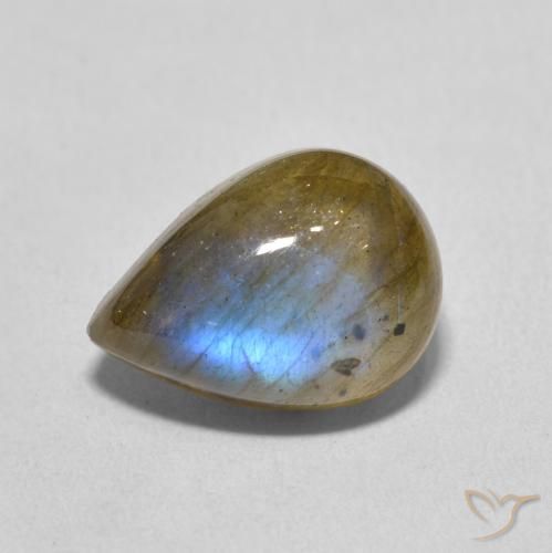 6.34ct Natürlicher Mehrfarbig Labradorit, Birnenform, Lichtdurchlässig