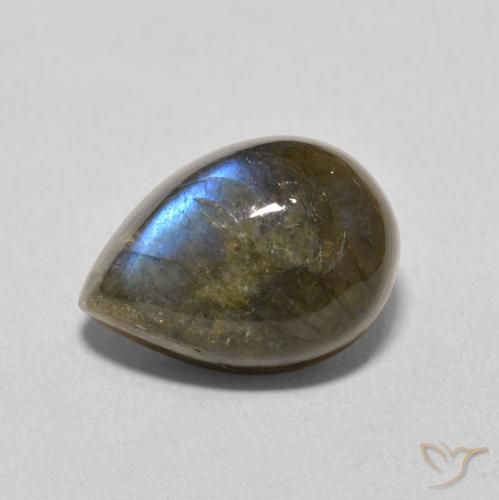 6.44ct Natürlicher Mehrfarbig Labradorit, Birnenform, Lichtdurchlässig
