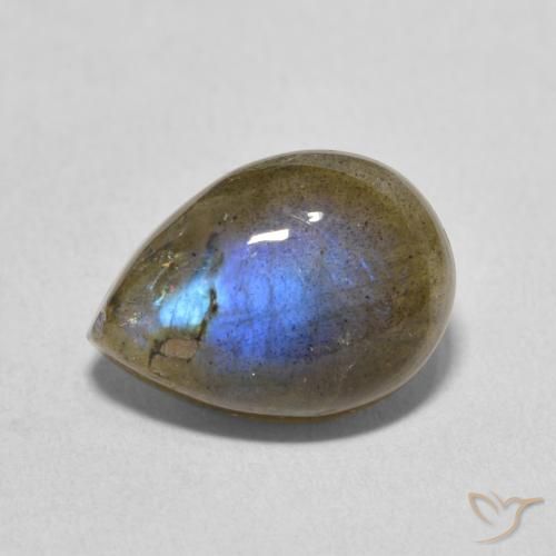 6.76ct Natürlicher Mehrfarbig Labradorit, Birnenform, Lichtdurchlässig
