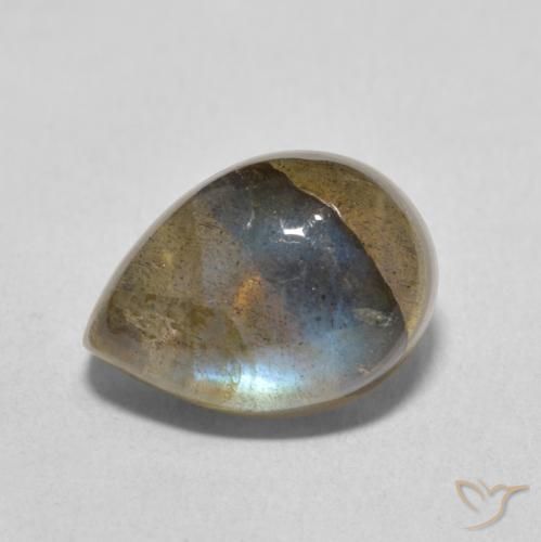 7.61ct Natürlicher Mehrfarbig Labradorit, Birnenform, Lichtdurchlässig