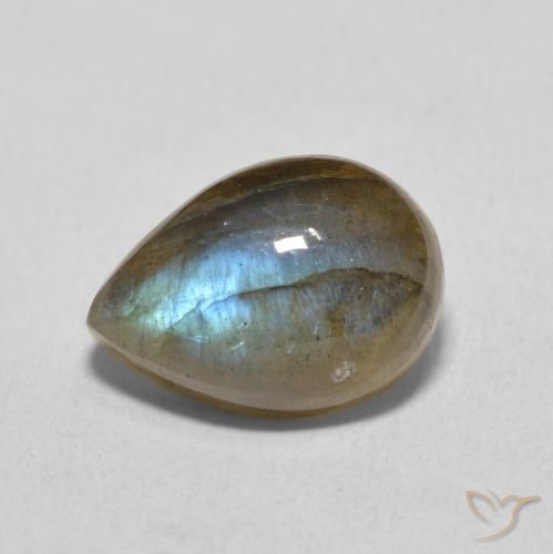 6.49ct Natürlicher Mehrfarbig Labradorit, Birnenform, Lichtdurchlässig
