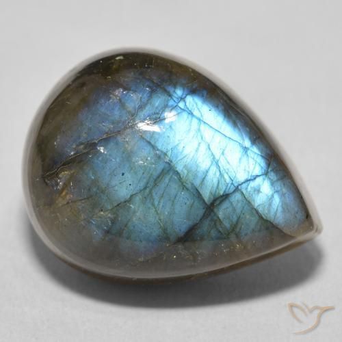 21.51ct Natürlicher Mehrfarbig Labradorit, Birnenform, Lichtdurchlässig