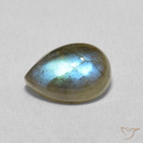 1.78ct Natürlicher Mehrfarbig Labradorit, Birnenform, Lichtdurchlässig