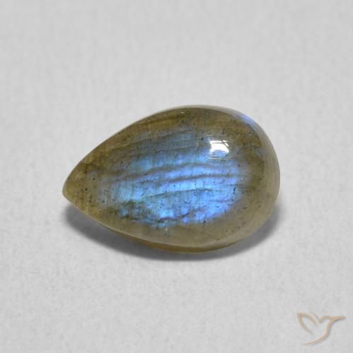 1.54ct Natürlicher Mehrfarbig Labradorit, Birnenform, Lichtdurchlässig