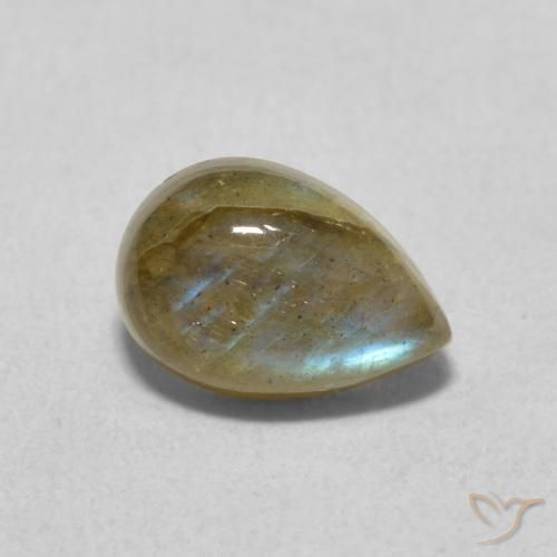 1.79ct Natürlicher Mehrfarbig Labradorit, Birnenform, Lichtdurchlässig