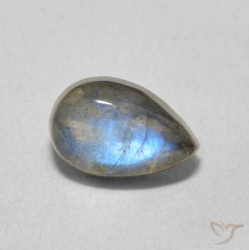 1.63ct Natürlicher Mehrfarbig Labradorit, Birnenform, Lichtdurchlässig