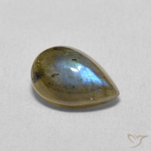 1.59ct Natürlicher Mehrfarbig Labradorit, Birnenform, Lichtdurchlässig