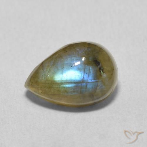 2.44ct Natürlicher Mehrfarbig Labradorit, Birnenform, Lichtdurchlässig