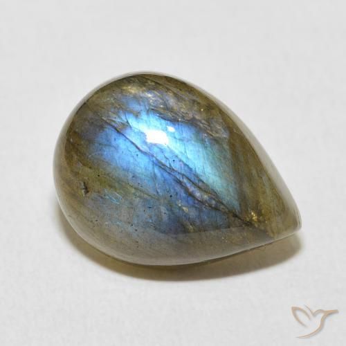 8.12ct Natürlicher Mehrfarbig Labradorit, Birnenform, Lichtdurchlässig