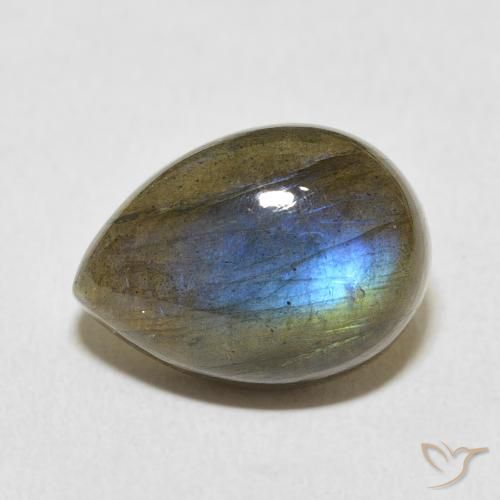 10.42ct Natürlicher Mehrfarbig Labradorit, Birnenform, Lichtdurchlässig