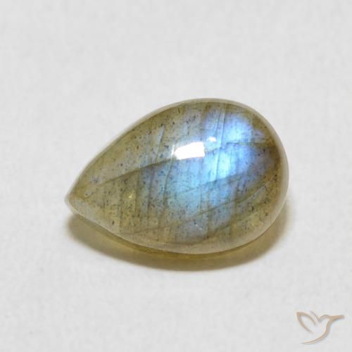 2.58ct Natürlicher Mehrfarbig Labradorit, Birnenform, Lichtdurchlässig