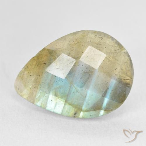 7.21ct Natürlicher Mehrfarbig Labradorit, Birnenform, Lichtdurchlässig