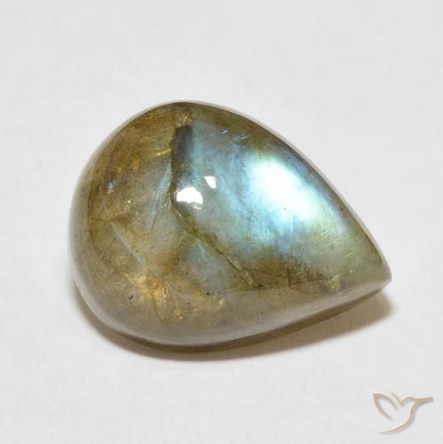 9.66ct Natürlicher Mehrfarbig Labradorit, Birnenform, Lichtdurchlässig