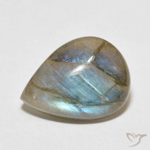 7.51ct Natürlicher Mehrfarbig Labradorit, Birnenform, Lichtdurchlässig
