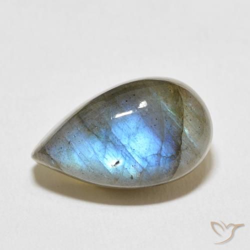 11.18ct Natürlicher Mehrfarbig Labradorit, Birnenform, Lichtdurchlässig