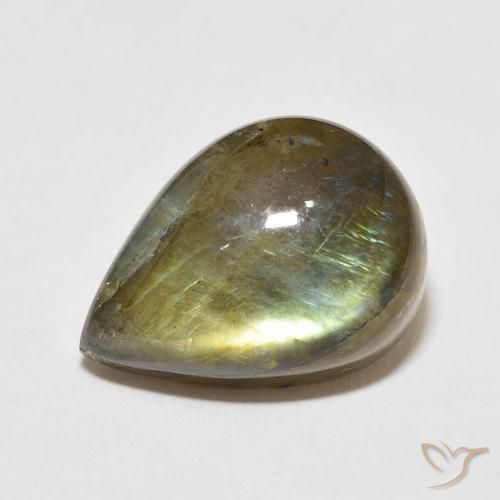 13.30ct Natürlicher Mehrfarbig Labradorit, Birnenform, Lichtdurchlässig
