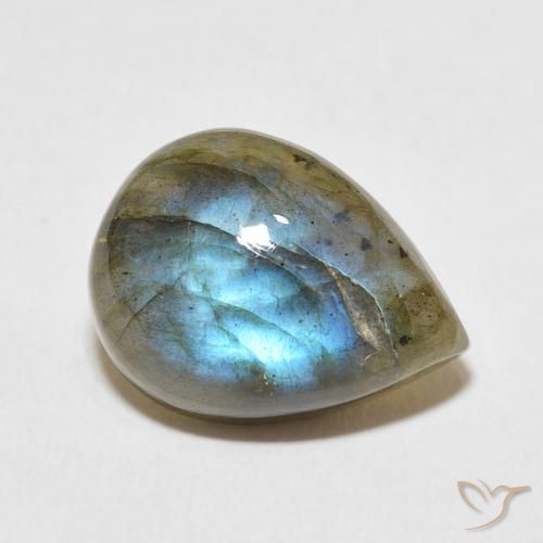 9.03ct Natürlicher Mehrfarbig Labradorit, Birnenform, Lichtdurchlässig