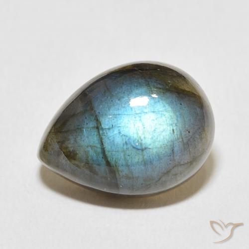9.66ct Natürlicher Mehrfarbig Labradorit, Birnenform, Lichtdurchlässig