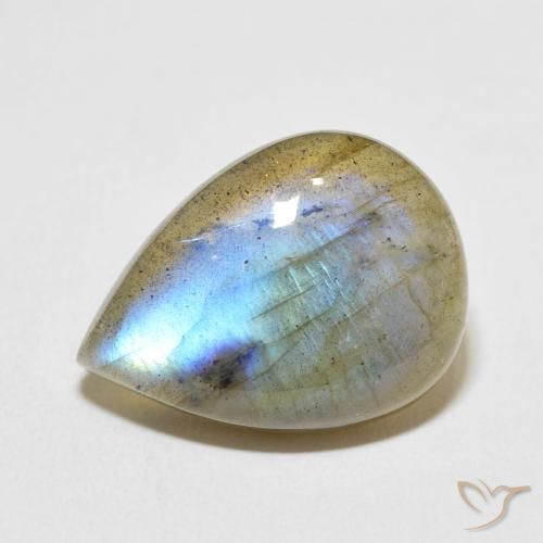 15.04ct Natürlicher Mehrfarbig Labradorit, Birnenform, Lichtdurchlässig