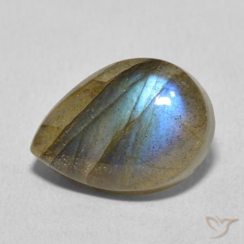 5.77ct Natürlicher Mehrfarbig Labradorit, Birnenform, Lichtdurchlässig