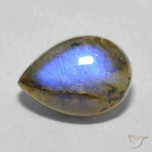 5.98ct Natürlicher Mehrfarbig Labradorit, Birnenform, Lichtdurchlässig