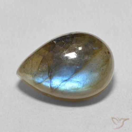 6.53ct Natürlicher Mehrfarbig Labradorit, Birnenform, Lichtdurchlässig
