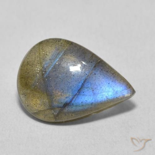 3.98ct Natürlicher Mehrfarbig Labradorit, Birnenform, Lichtdurchlässig
