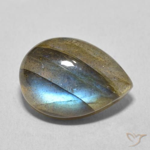 6.00ct Natürlicher Mehrfarbig Labradorit, Birnenform, Transparent / Lichtdurchlässig