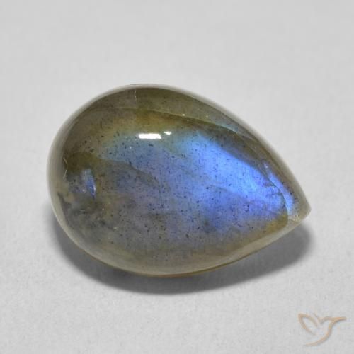 6.49ct Natürlicher Mehrfarbig Labradorit, Birnenform, Lichtdurchlässig