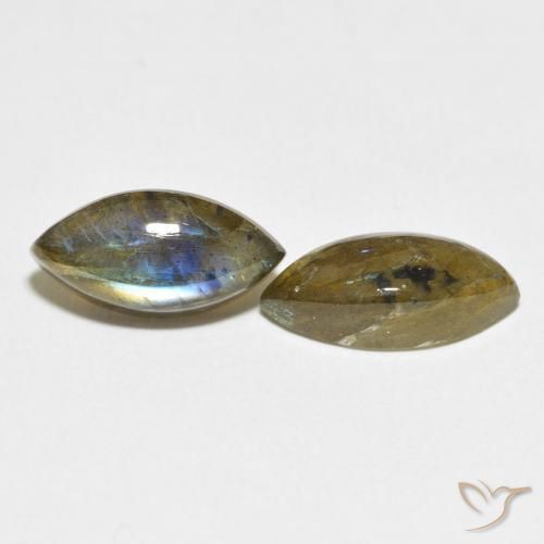 6.86 ct natürliche Mehrfarbig Labradorit-Edelsteine, Marquise, Lichtdurchlässig
