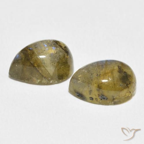 5.04 ct natürliche Mehrfarbig Labradorit-Edelsteine, Birnenform, Transparent / Lichtdurchlässig