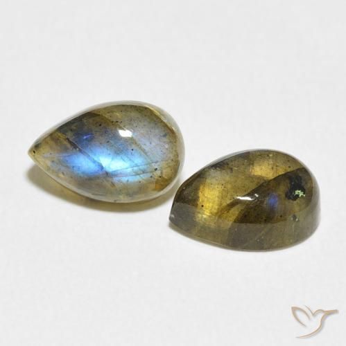 3.20 ct natürliche Mehrfarbig Labradorit-Edelsteine, Birnenform, Lichtdurchlässig
