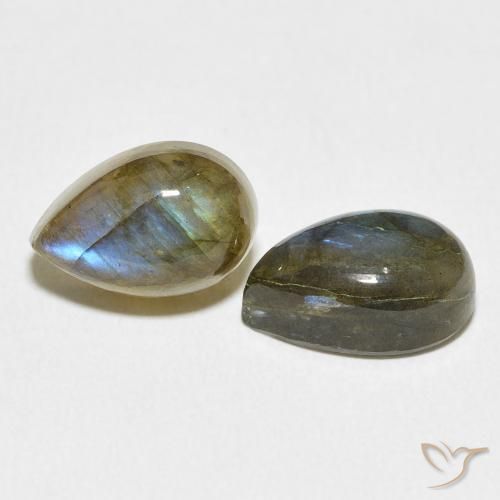 8.52 ct natürliche Mehrfarbig Labradorit-Edelsteine, Birnenform, Lichtdurchlässig