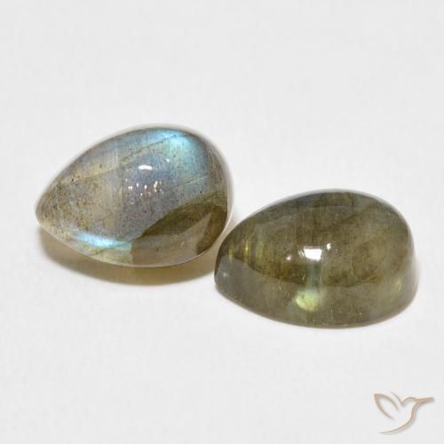 5.46 ct natürliche Mehrfarbig Labradorit-Edelsteine, Birnenform, Lichtdurchlässig