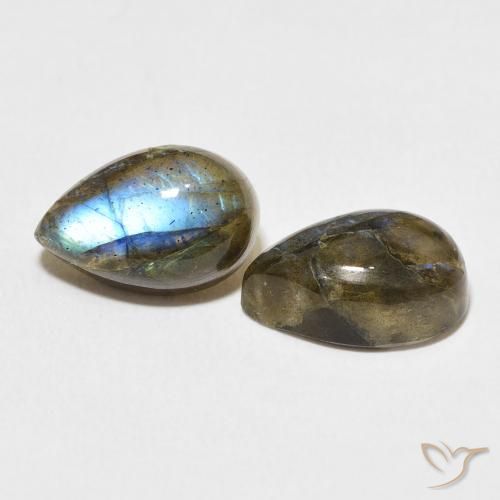 7.50 ct natürliche Mehrfarbig Labradorit-Edelsteine, Birnenform, Lichtdurchlässig