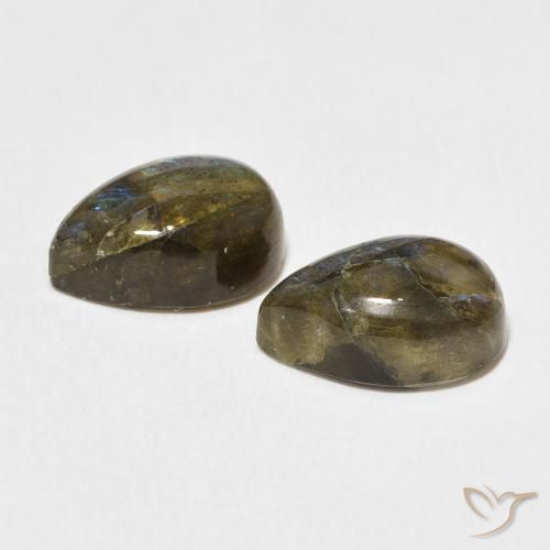7.50 ct natürliche Mehrfarbig Labradorit-Edelsteine, Birnenform, Lichtdurchlässig