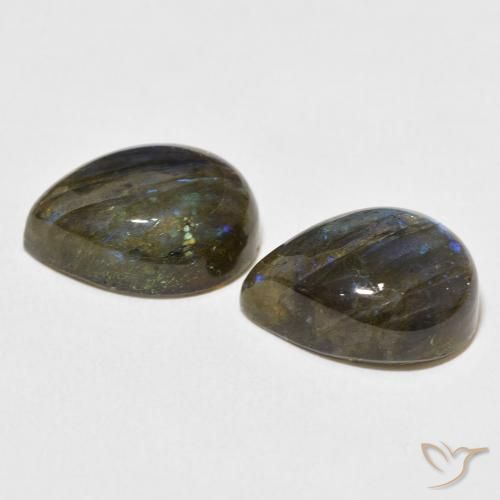19.45 ct natürliche Mehrfarbig Labradorit-Edelsteine, Birnenform, Lichtdurchlässig